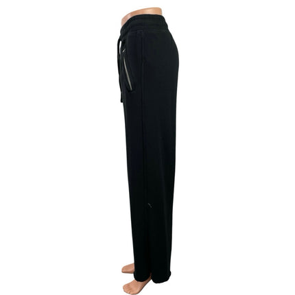 Sincerely Jules for Bandier Black Zip Packet High Rise Wide Leg Sweat Pants Sz M