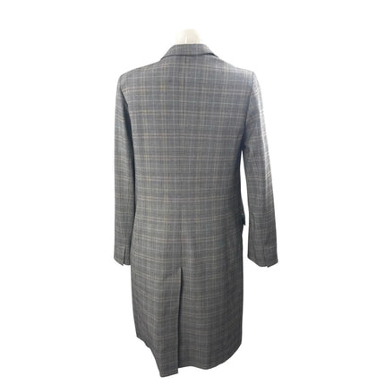 Aritzia Babaton Women's Gray Plaid Long Sleeve Midi Trench Coat Jacket Size 4