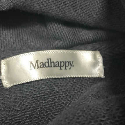 Madhappy Women's Black Spellout Logo Long Sleeve Hoodie Hooded Sweatshirt Top S
