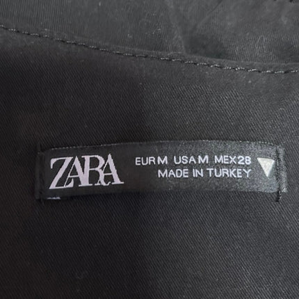 Zara Women's Black Sleeveless One Shoulder Side Zipper Cropped Tank Top Size M