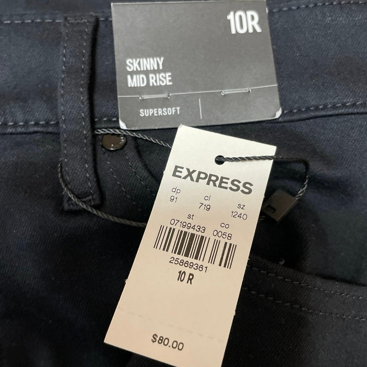 NEW Express Women's Black Supersoft High Waisted Skinny Denim Jeans Size 10