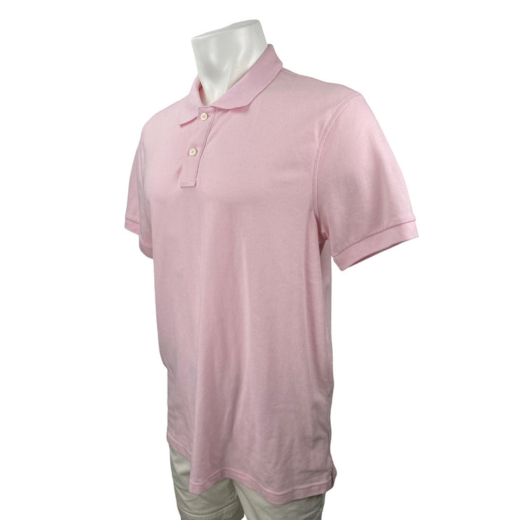 J.Crew Flex Pique Men's Pink Short Sleeve Golf Casual Polo Shirt Top Size L