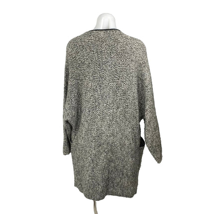 Zara Women's Marled Gray Wool Knit Long Sleeve Cardigan Sweater Coat Jacket Sz M
