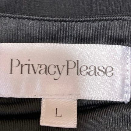 Privacy Please Black Short Sleeve Ruched T Shirt Blouse Bodysuit Top Size L