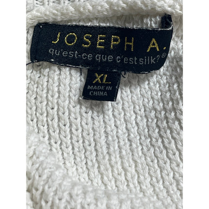 Joseph A Women's White Crochet Knit Boho Long Sleeve Blouse Sweater Top Size XL