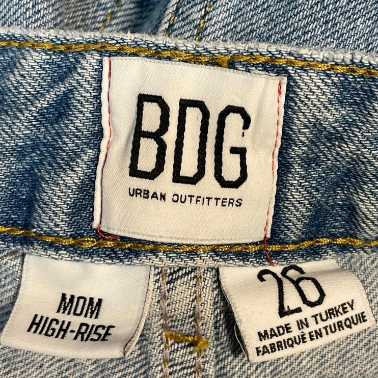 Urban Outfitters BDG Womens Blue Tapered Leg Mom High Rise Denim Jeans Pants 26