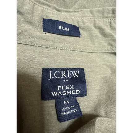 J.Crew Men's Green Flex Washed Slim Fit Long Sleeve Button Down Shirt Top Size M
