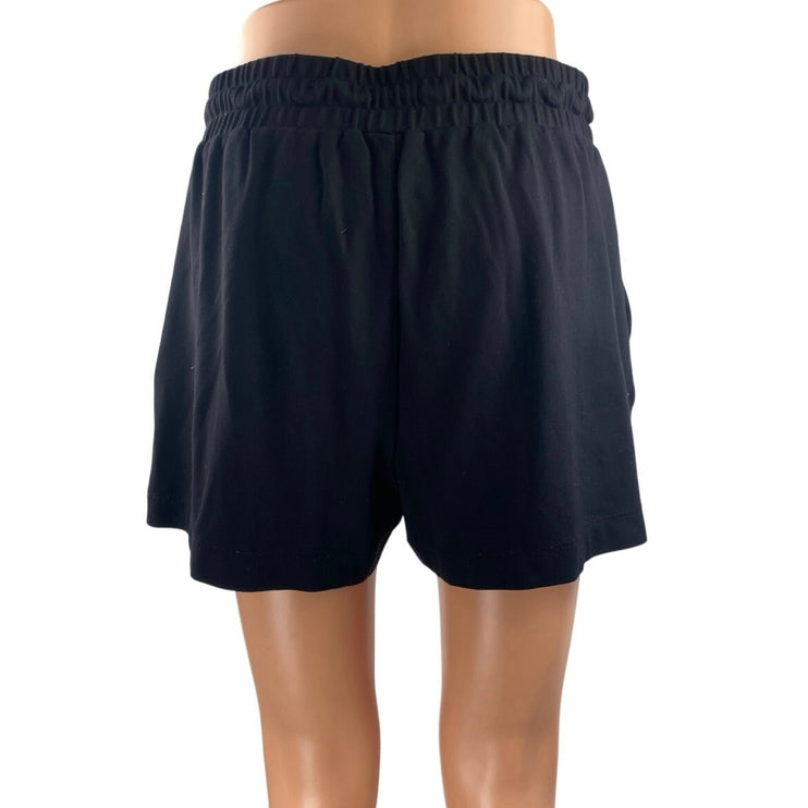 Ann Taylor LOFT Black Drawstring High Waisted Pleated Casual Mini Shorts Size S