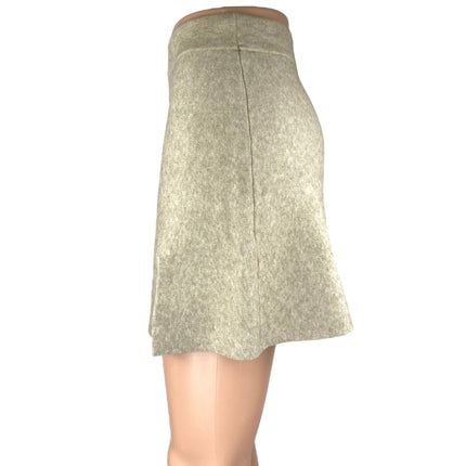 Mable Cream Beige Knit Pull On High Waist Side Slit A Line Mini Skirt Size S