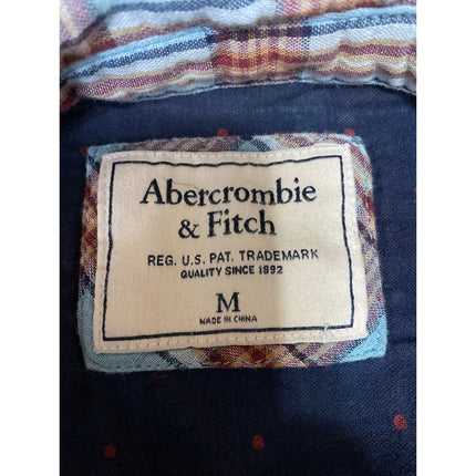 Abercrombie & Fitch Men's Blue Plaid Flannel Long Sleeve Button Down Shirt Top M