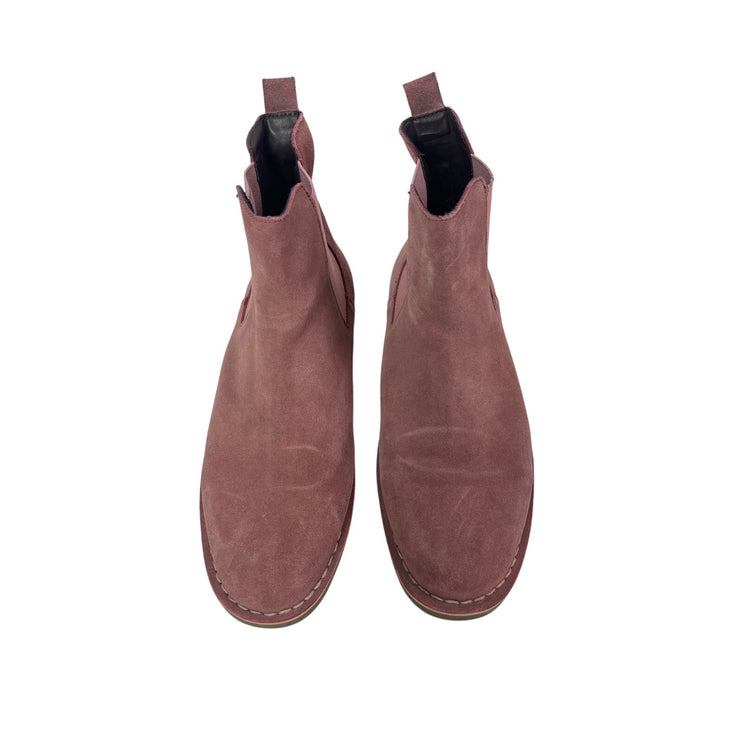 The Rail Women's Pink Faux Suede Slip On Round Toe Ankle Chelsea Boots Sz US 9.5