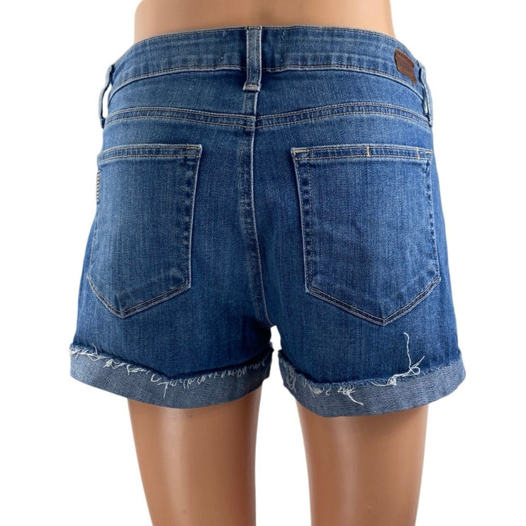 Paige Jimmy Jimmy Women's Blue Medium Wash Mid Rise Denim Jean Shorts Size 27