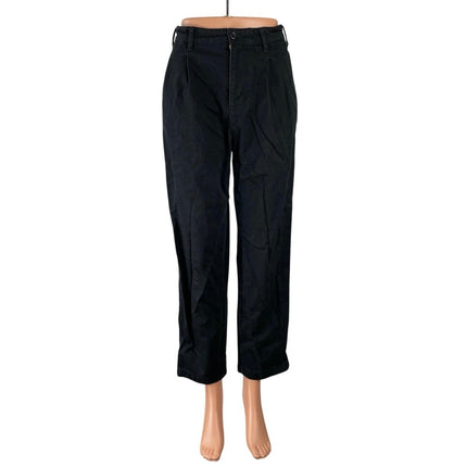 Dockers Recode Black High Rise Pleated Straight Wide Leg Denim Jeans Pants Sz 26