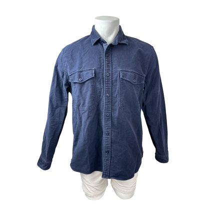 Express Men's Navy Blue Long Sleeve Chest Pocket Button Down Shirt Top Size XL