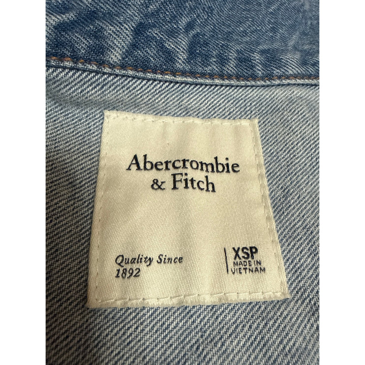 Abercrombie & Fitch Blue Collared Short Sleeve Denim Coverall Romper Jumpsuit XS