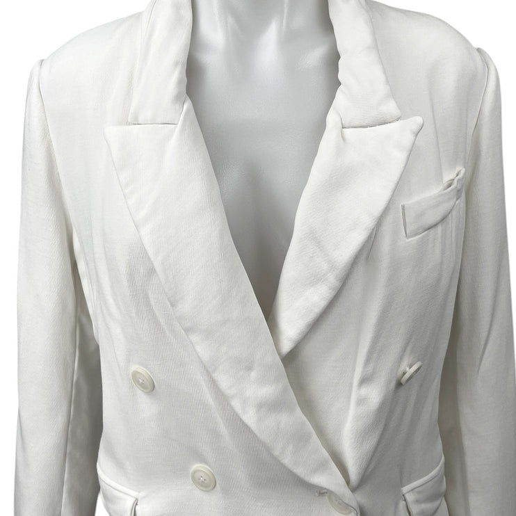 Argent Women's White Double Breasted Peak Lapel Blazer Coat Suit Jacket Size 12