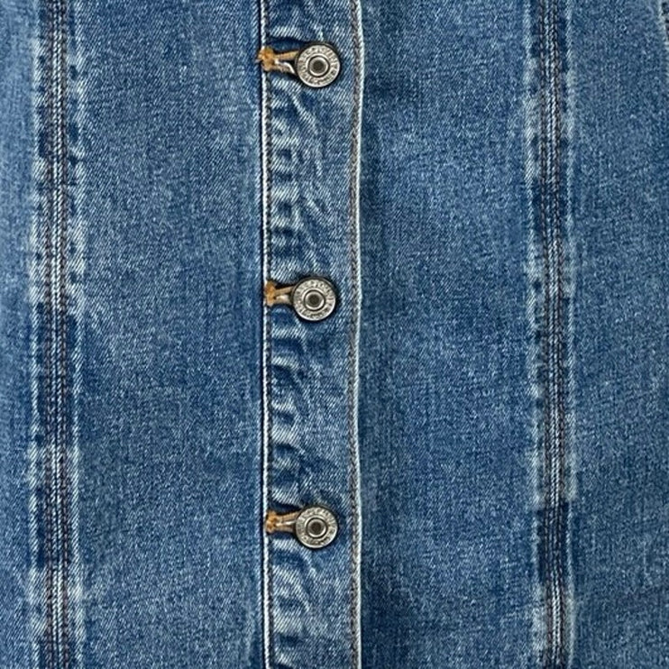 Abercrombie & Fitch Blue Sleeveless Button Up Denim Jean Mini Shirt Dress Size M