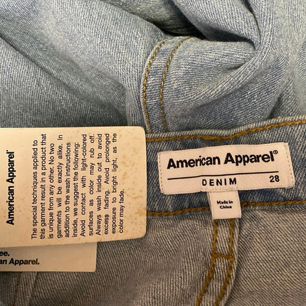 NEW American Apparel The Crop Wide Leg Womens Blue High Rise Denim Jeans Size 28