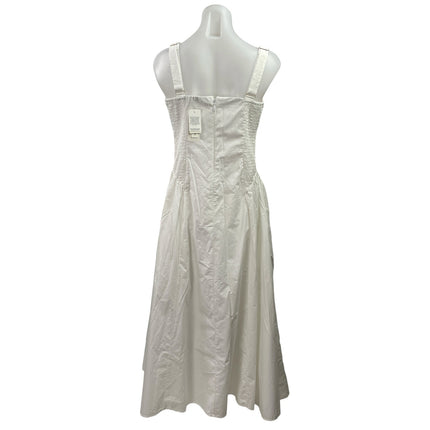 NEW Abercrombie & Fitch Dylan White Sleeveless Corset Fit & Flare Midi Dress M