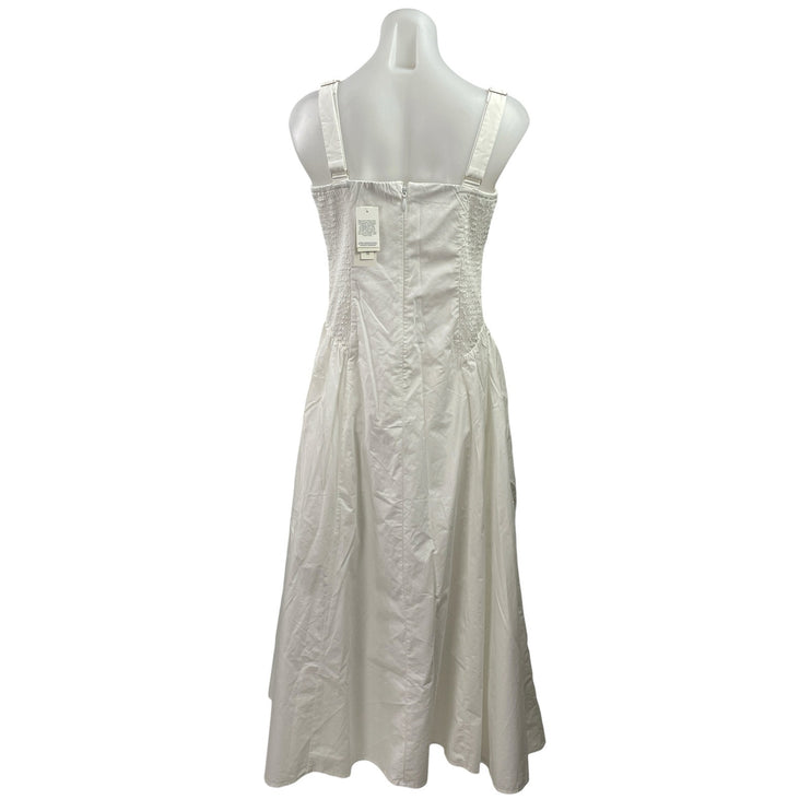 NEW Abercrombie & Fitch Dylan White Sleeveless Corset Fit & Flare Midi Dress M