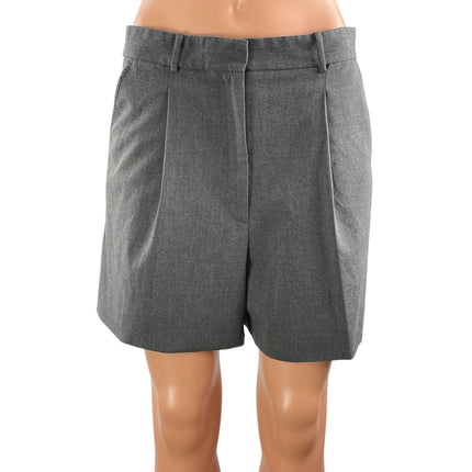 Zara Womens Gray Pleated High Rise Wide Leg Tailored Trouser Casual Shorts Sz M