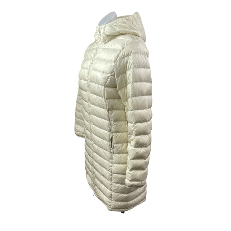 Aritzia Babaton Hudson Women's Cream Hooded Long Sleeve Puffer Coat Jacket Sz S