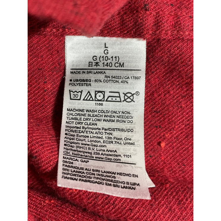 Gap Boys Kids Red Long Sleeve Cotton Casual Button Down Shirt Top Size L 10yo