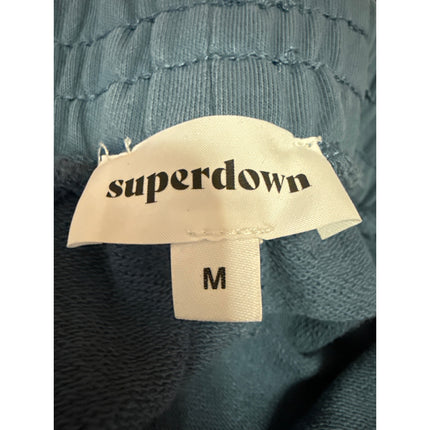 Superdown Women's Blue High Rise Elastic Waist Pull On Tapered Jogger Pants Sz M