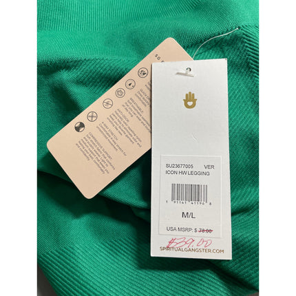 NEW Spiritual Gangster Women's Green High Rise Yoga Athletic Leggings Pants M/L