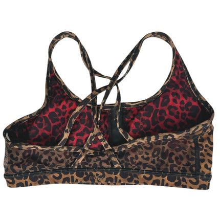 WITH Wear It To Heart Brown Cheetah Leopard Animal Print Bra Leggings Set S / M