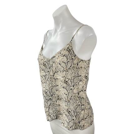 Equipment Women's Beige Snakeskin Graphic Print V Neck Cami Camisole Tank Top S