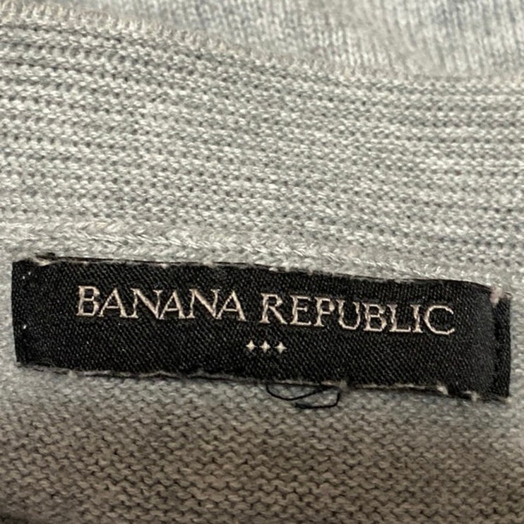 Banana Republic Gray Chevron Long Sleeve Zip Up Cardigan Sweater Top Size M