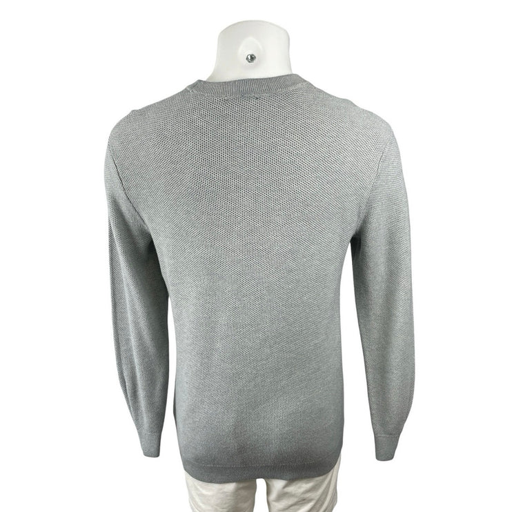 GAP Men's Gray Waffle Knit Crew Neck Long Sleeve Sweater Sweatshirt Top Size M