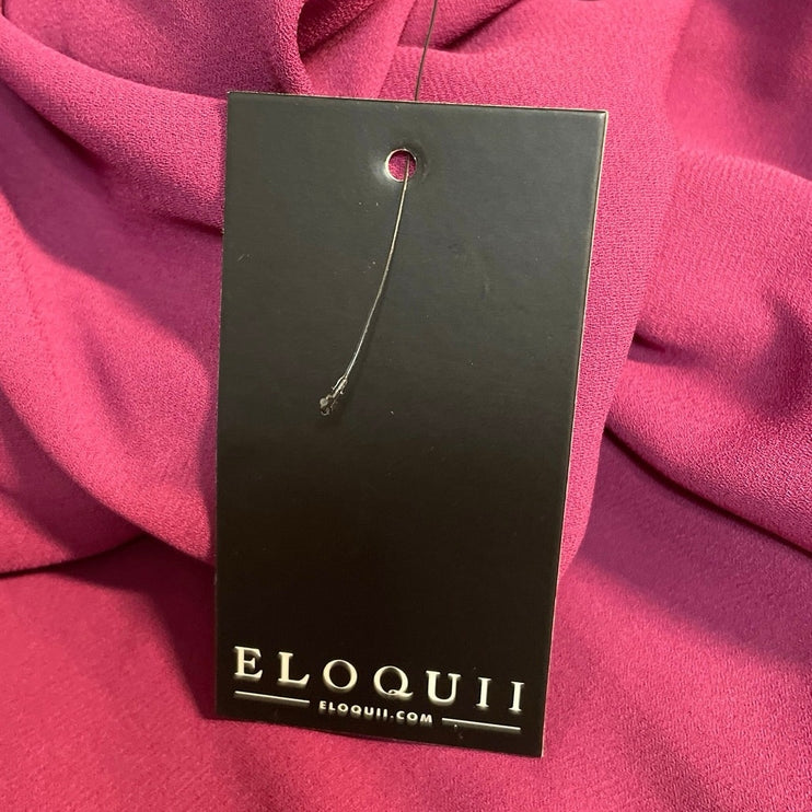 NEW Eloqui Women's Color Block Cut Out Choker V Neck Long Sleeve Blouse Top 18