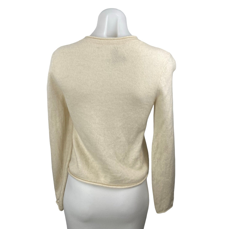 Aqua Women's Yellow Crew Neck Long Sleeve Knit Pullover Sweater Top Size XS