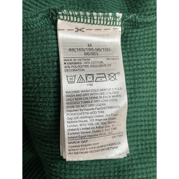 GAP Men's Green Henley Neck Long Sleeve Sweater Sweatshirt Tee T-Shirt Top M