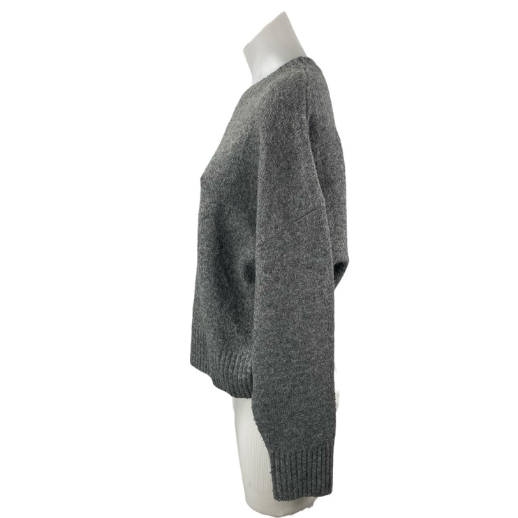 Zara Women's Gray Long Sleeve Crew Neck Knit Sweatshirt Sweater Top Size S