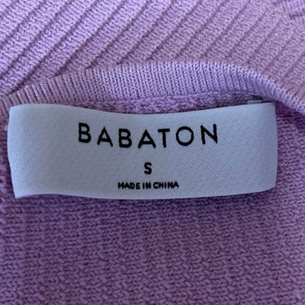Aritzia Babaton Pink Ribbed Knit One Shoulder Sleeveless Crop Tank Top Size S