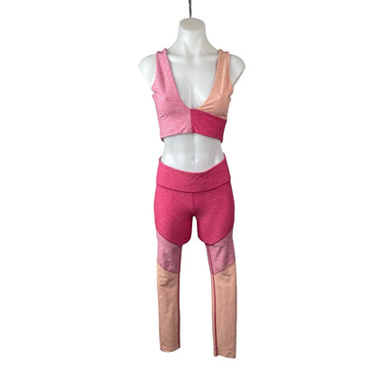 Outdoor Voices Color Block Venus Top Leggings Yoga Gym Athletic Activewear Set S