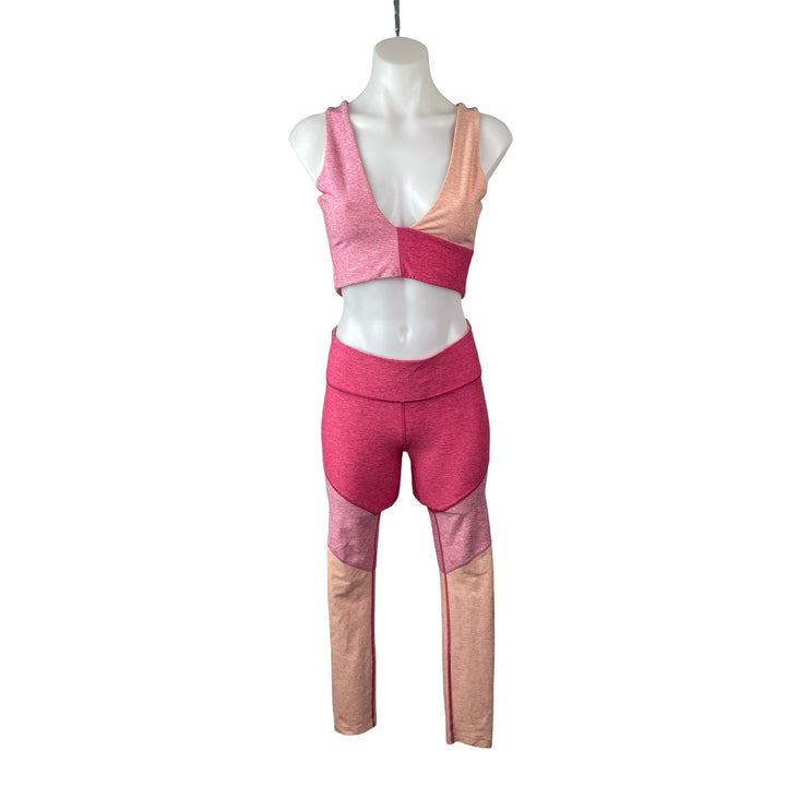 Outdoor Voices Color Block Venus Top Leggings Yoga Gym Athletic Activewear Set S