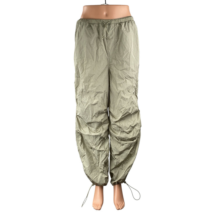 H&M Women's Gray High Rise Adjustable Parachute Baggy Jogger Trousers Pants Sz S