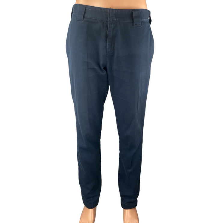 Dickies Men's Blue Mid Rise Slim Straight Skinny Chino Khaki Trousers Pants 32