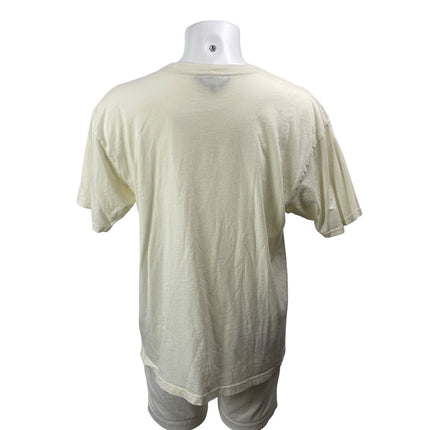 Teddy Fresh Men's Cream Elon Musk Graphic Print Crew Neck T Shirt Tee Top Size L