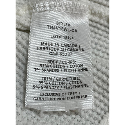 The Range Stark Waffle Womens White Collared Long Sleeve Crop Polo T-Shirt Top S