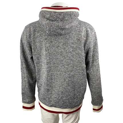 Pook Reversible Men's Gray Faux Fur Long Sleeve Hooded Sweatshirt Jacket Top L