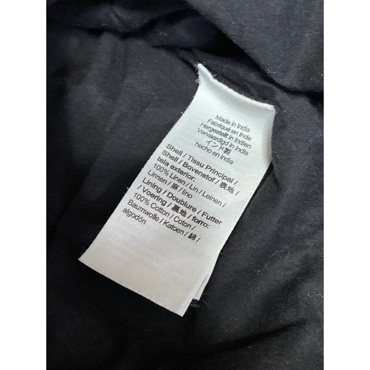 J.Crew Black Linen High Waisted Y2k Smocked A Line Pleated Mini Skirt Size XS