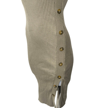 Hippie Rose Olive Green Sleeveless Ribbed Knit Tank Bodycon Mini Dress Size S