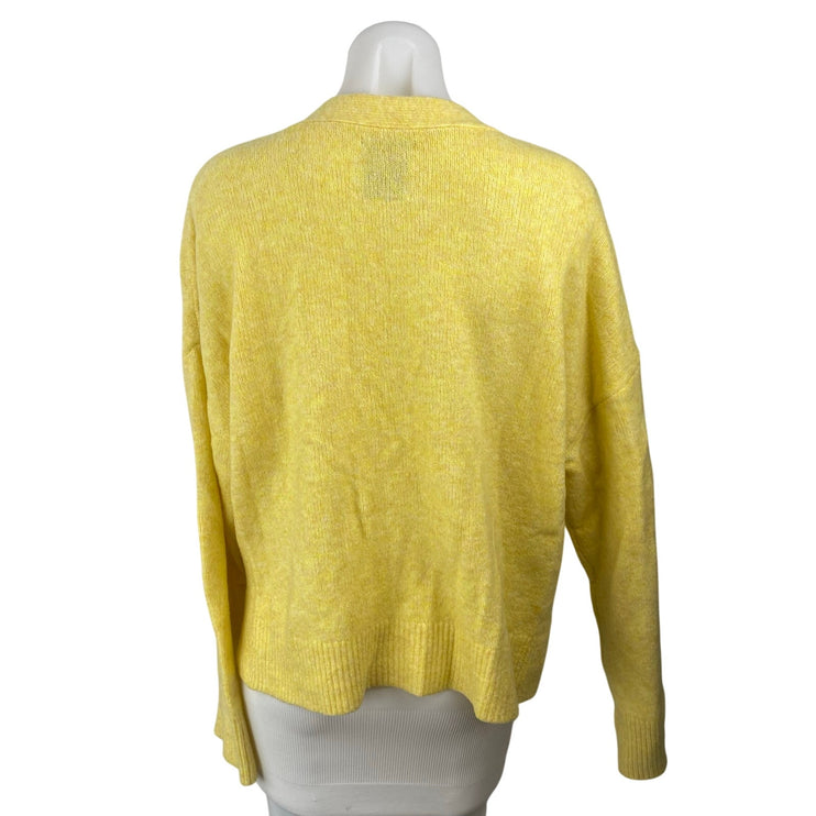 Abercrombie & Fitch Womens Yellow Long Sleeve Button Down Cardigan Sweater Top L