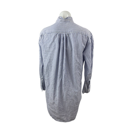 Frame Women's Blue White Striped Long Sleeve Button Down Shirt Tunic Top Size S
