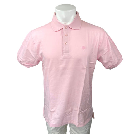 Gianfranco RAO Men's Pink Logo Short Sleeve Golf Club Polo Shirt Top Size L